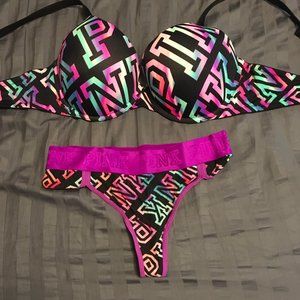 Victoria's Secret PINK Logo Bra / Thong